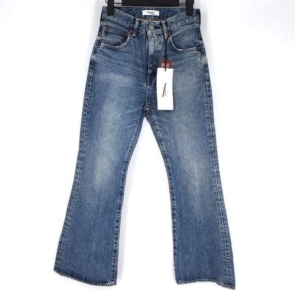 NWT Moussy Vintage Quincy Flare Blue Jean High Rise Size 24 - Picture 2 of 11